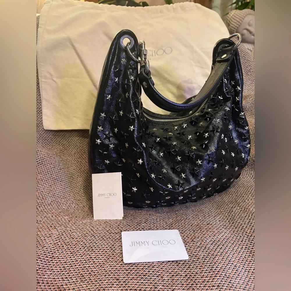 Jimmy Choo Star Studded Leather Shoulder Bag - Picture 4 of 16